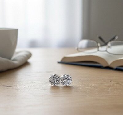 2つのメモリアルダイヤモンドが寄り添いながら並ぶ